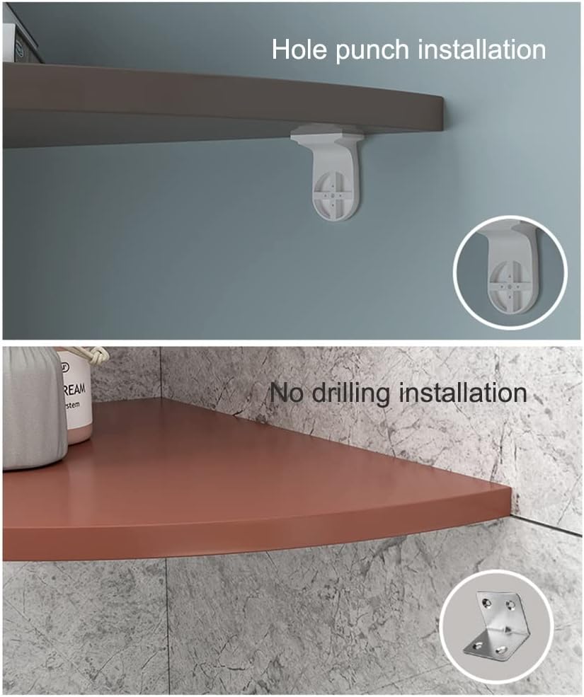 Wall Mount Floating Corner Shelves Set of 2, Hanging Rustic Wall Storage Shelf Decor for Bedroom, Living Room, Bathroom, Kitchen (Color : Brown, Size : 28cm) (Walnut 28cm)