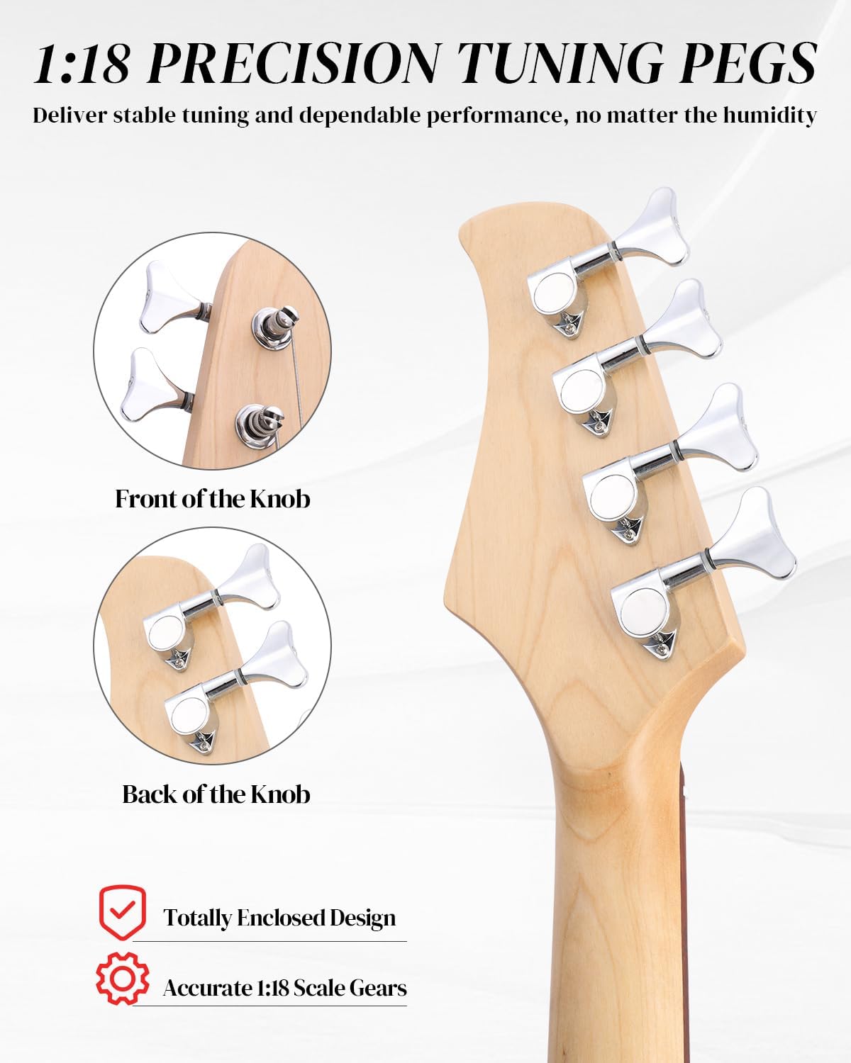 Ktaxon Full Size Bass Guitar 4 String Electric Bass Guitar Kit with Solid Wood Body, Dynamic Tone & Fantastic Hand Feeling Includes 20W Amp, Cable, Strap, Pick and Wrench(Red)