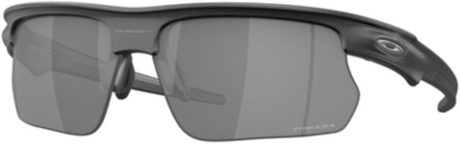 Oakley OO9400 Sunglasses Bundle: OO 9400 BISPHAERA 940002 Steel/Prizm Black Policarbonate Standard and Eyewear Cleaning Kit