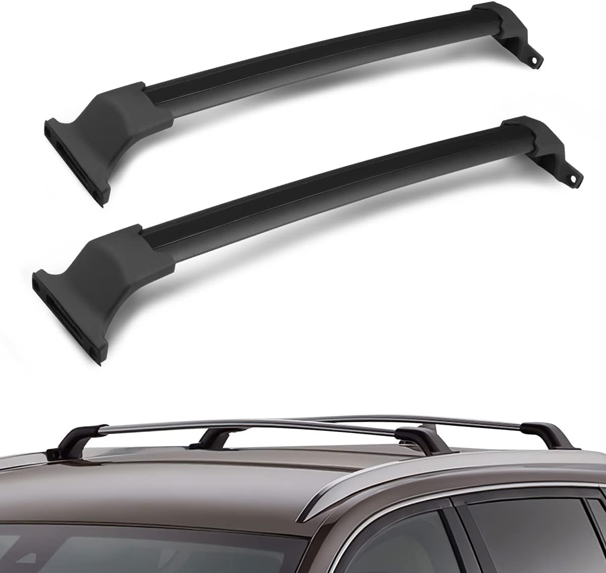 DNA MOTORING PT-ZTL-8031 Pair Aluminum Car Roof Rack Cross Bars Compatible with 16-18 Buick Envision,Black