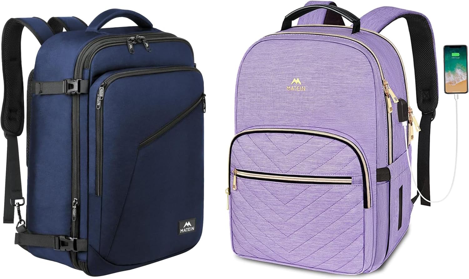 MATEIN Weekender Backpack, Large Capacity Travelling Suitcase Backpack with Strap for Clothes, Expandable Flight Approved Business Carry on Backpack, Anti Theft 15.6 inch Laptop Backpack for Women