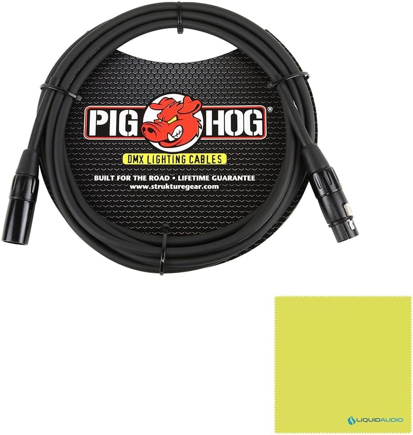 Chauvet H2000 Hurricane 2000 High-volume Fog Machine Bundle w/Pig Hog PHDMX10 Lighting Cable and Liquid Audio Polishing Cloth