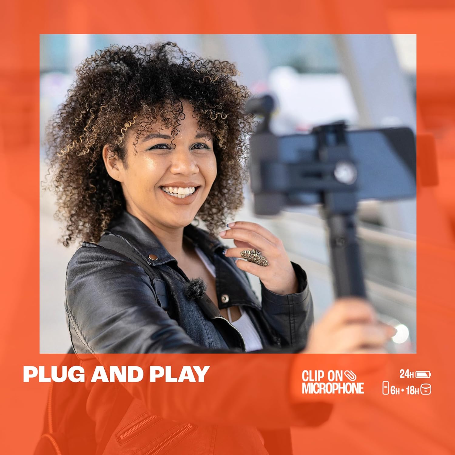 JBL Quantum Stream Wireless USB-C - Wearable Wireless Streaming Microphone for Crystal Clear Recordings, 24 Hours of Recording time, Plus Speed Charge, Included Windscreen for Noise Reduction