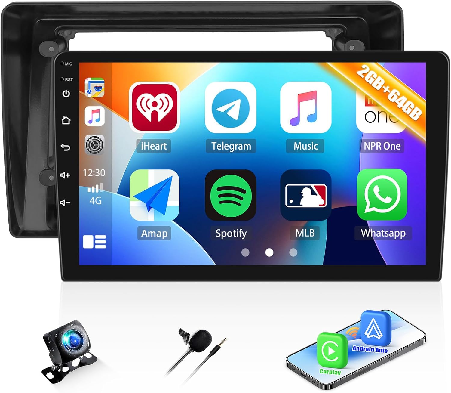 2G+64G Car Radio for Ford Explorer 2006-2010 / Mustang 2005-2009, Android 13 Car Stereo with Wireless CarPlay Android Auto 10.1