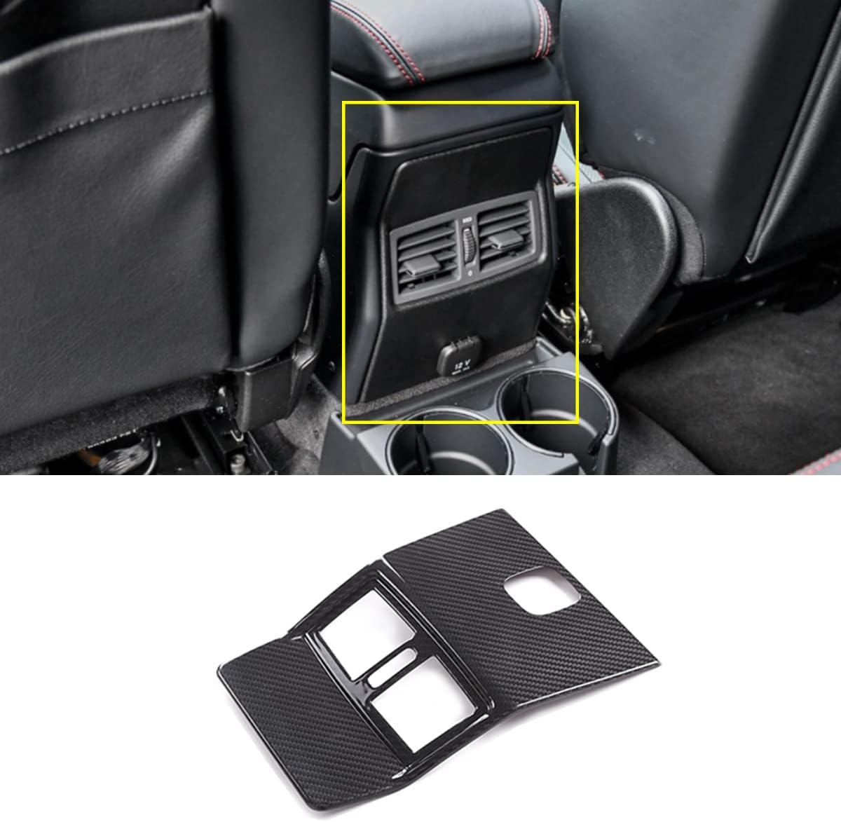 for Mercedes Benz G Class W463 2007-2018 Real Carbon Fiber Car Interior Rear Row Air Condition Outlet Vent Frame Protective Cover Trim Car Interior Accessories