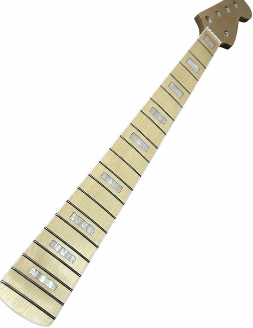 5 String Bass Guitar Neck Maple Gloss 20 Frets 34 Inch Scale 72mm Heel Width Replacement