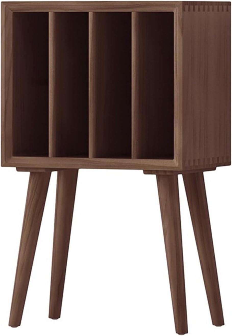 Record Storage Shelf Record Player Stand, Vinyl Record Storage Table Display Holder wth 4 Cabinets, Retro Pine Turntable Stand, Nightstand for Bedroom, Living Room, Office Record Holder Shelf (Color