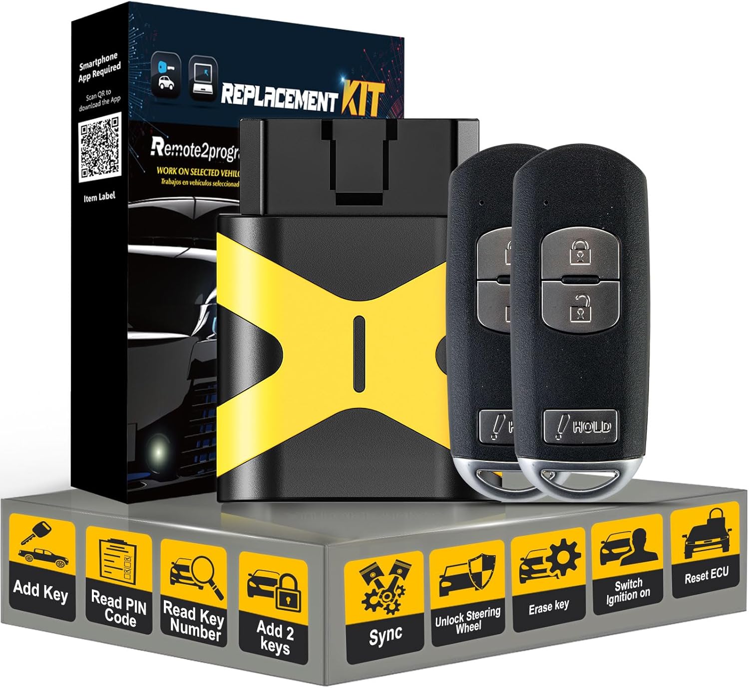 DIY Programming Car Key and Keyless Entry Remote Control Replacement for Mazda with FCC: WAZSKE13D01 for No Working Remote (3 Buttons)