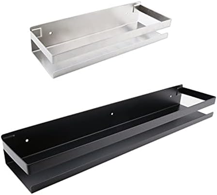 Shower Shelves Bathroom Shelf, 20cm/30cm/40cm/50cm Corner Shelf, Square Nail Free Black Storage Organizer Rack Bathing Accessories (Color : 50cm Nickel)