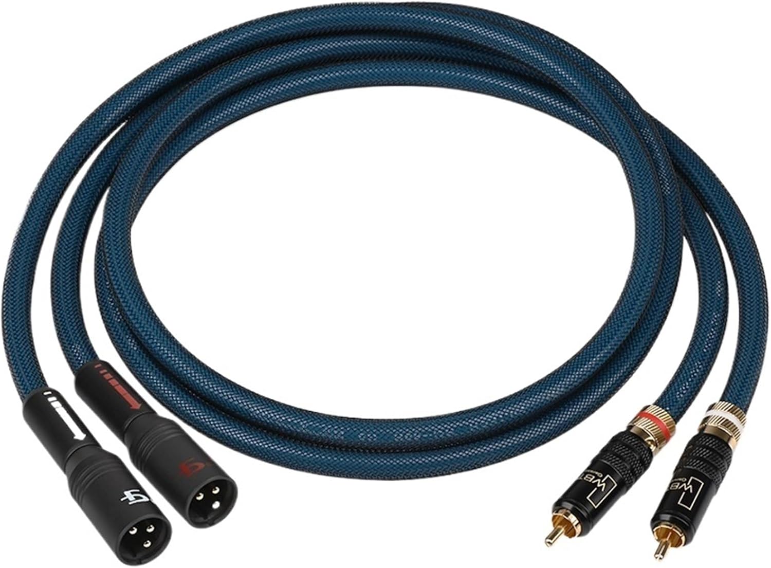 Audio Cable High Grade OCC Silver Plated 2RCA to 2XLR Balanced Male/Female Cable for Speaker(2RCA to 2XLR Male,2m)