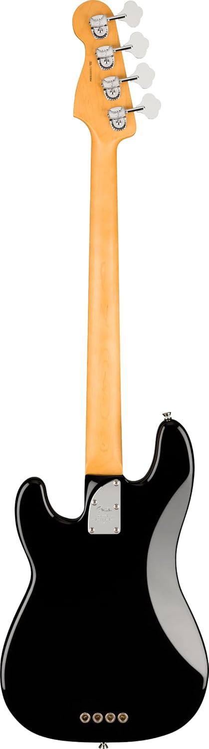 Fender American Professional II Precision Bass Black Bundle with Deluxe Case, Instrument Cable, Tuner, Strings, Strap Blocks, Strap, and Austin Bazaar Instructional DVD
