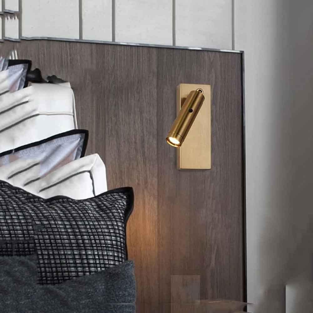 LED Wall Light Sconce Set of 2,Wall Mounted Lamp Headboard Reading Light with USB Charging Port, for Indoor Decor Bedroom LIiving Room Vanity Light Fixture Lámpara de Pared (Color : Copper)
