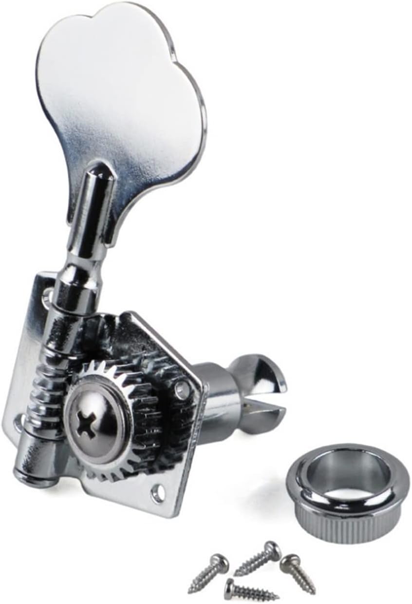 for Right-Handed 4 Strings Bass 4pcs Vintage Open Bass Tuning Keys Pegs Machine Heads Tuners Chrome Guitar Machine Head Tuners
