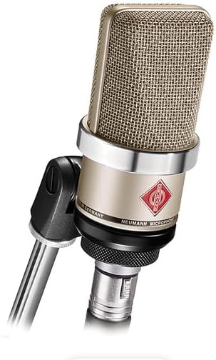 Neumann TLM 102 Condenser Microphone Cardioid Studio Set, Nickel - 10ft Pig Hog XLR Mic Cable, Polishing Cloth - Home Studio Equipment for Singing, Streaming, Music Production Recording