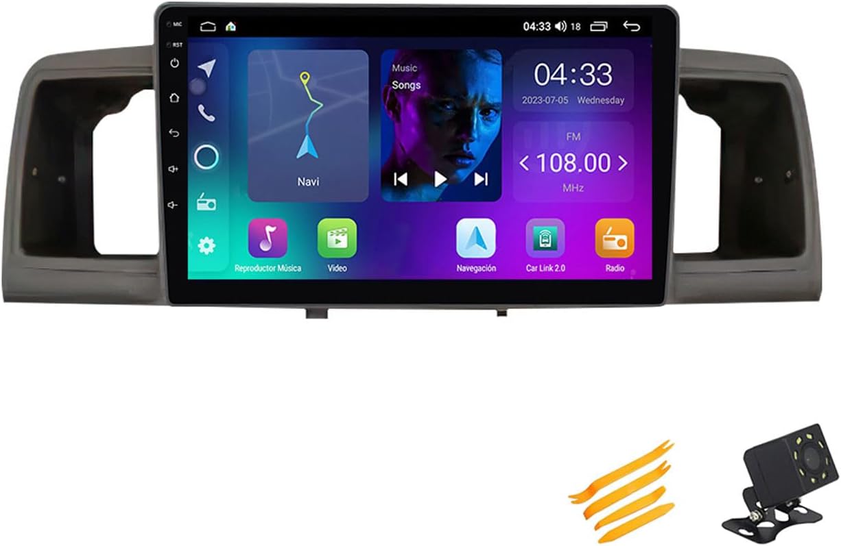 Android 13 Car Stereo QLED Display Compatible with Toyota Corolla EX 2007~2013 Touch Screen 9 Inch Car Radio with Car Play Bluetooth Navigation Android Car Radio FM RDS SWC,4 Core NF1 1G+32G