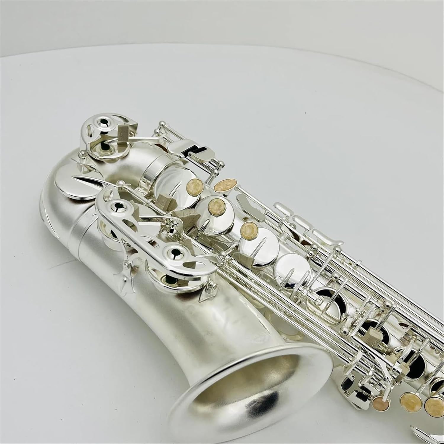 Beginner saxophone Alto Saxophone Eb Tune Silver Plated Woodwind Instruments With Case Accessories (Color : High-end bag)