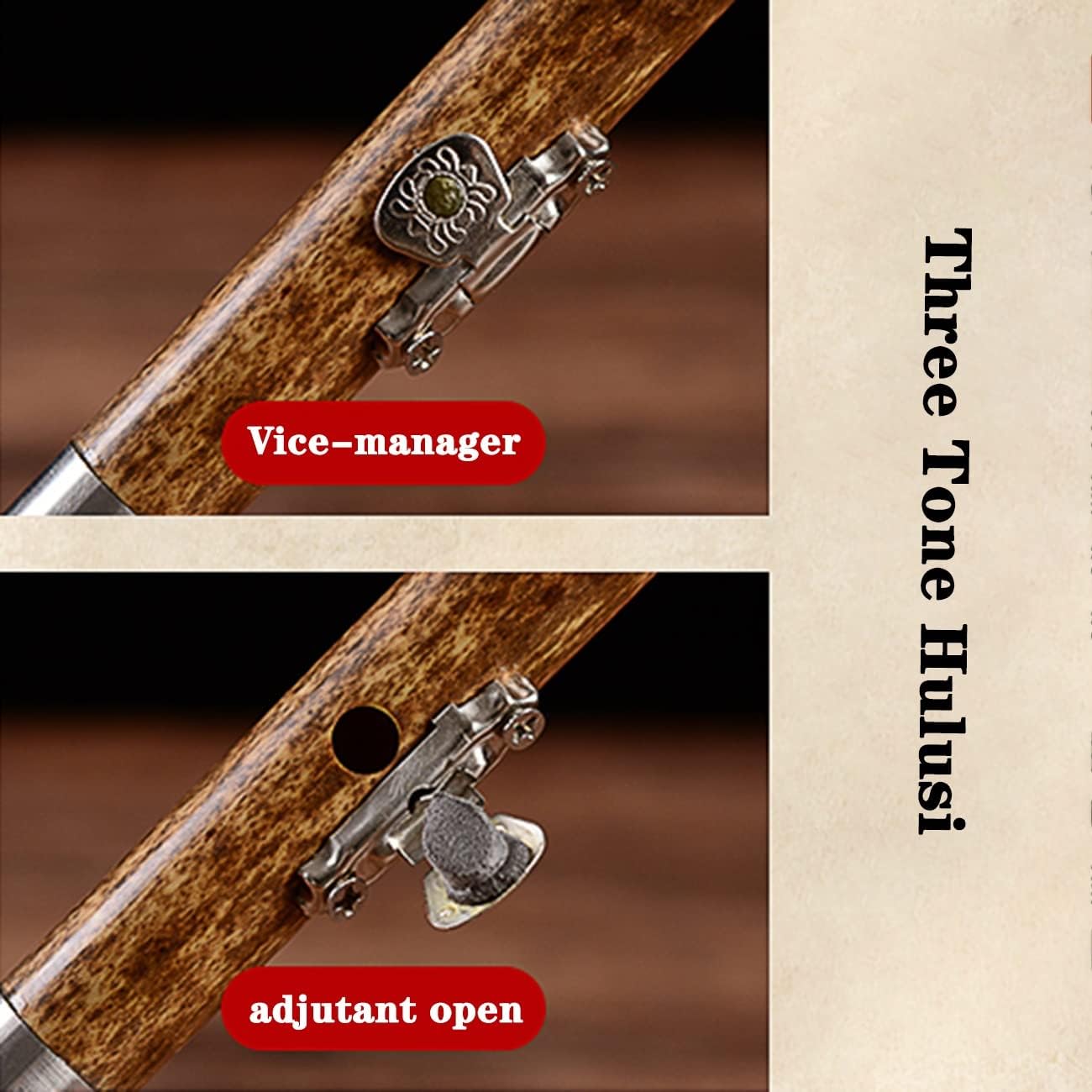 Hulusi Practice Instrument C Key B Flat Beginner Hulusi Children's Student Cucurbit Flute National Wind Instrument Flute Soft Sound and Durable (Color : BrownB, Size : F-Key)