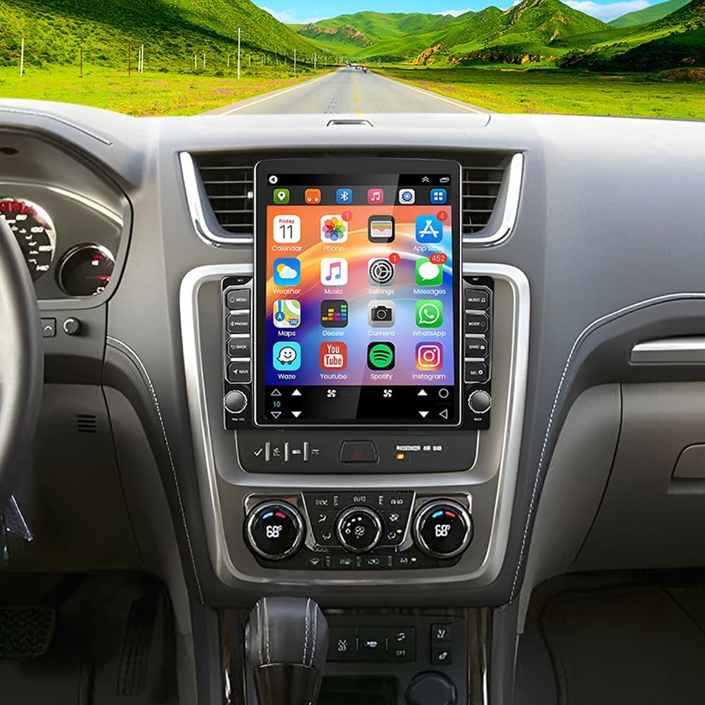 Double Din Car Stereo Radio for 2013-2017 GMC Acadia Android 9.7 inch Touch Screen Head Unit Car Stereo with Wireless Carplay Android Auto Support GPS Bluetooth WiFi FM RDS DSP Backup Camera