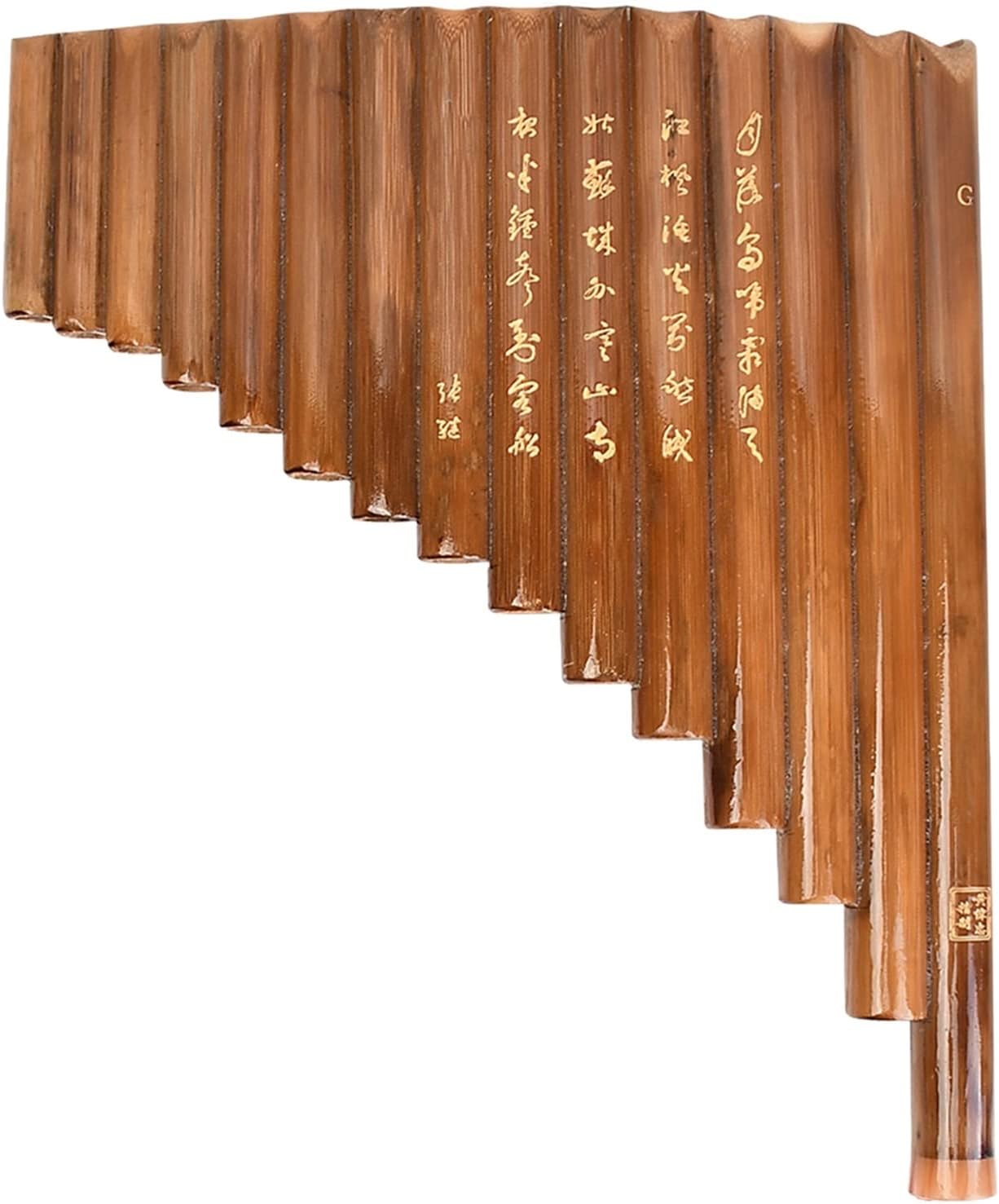 PanPipes Woodwind Instrument Handmade Left Hand Pan Flute 15 Pipes G Tone Panpipes Instrument