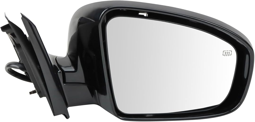 TRQ Passenger Side Mirror Assembly Power Heated Memory Power Folding Smooth Black Compatible with 2015 Infiniti QX60 2014 QX60 From 8-01-13 Production Date