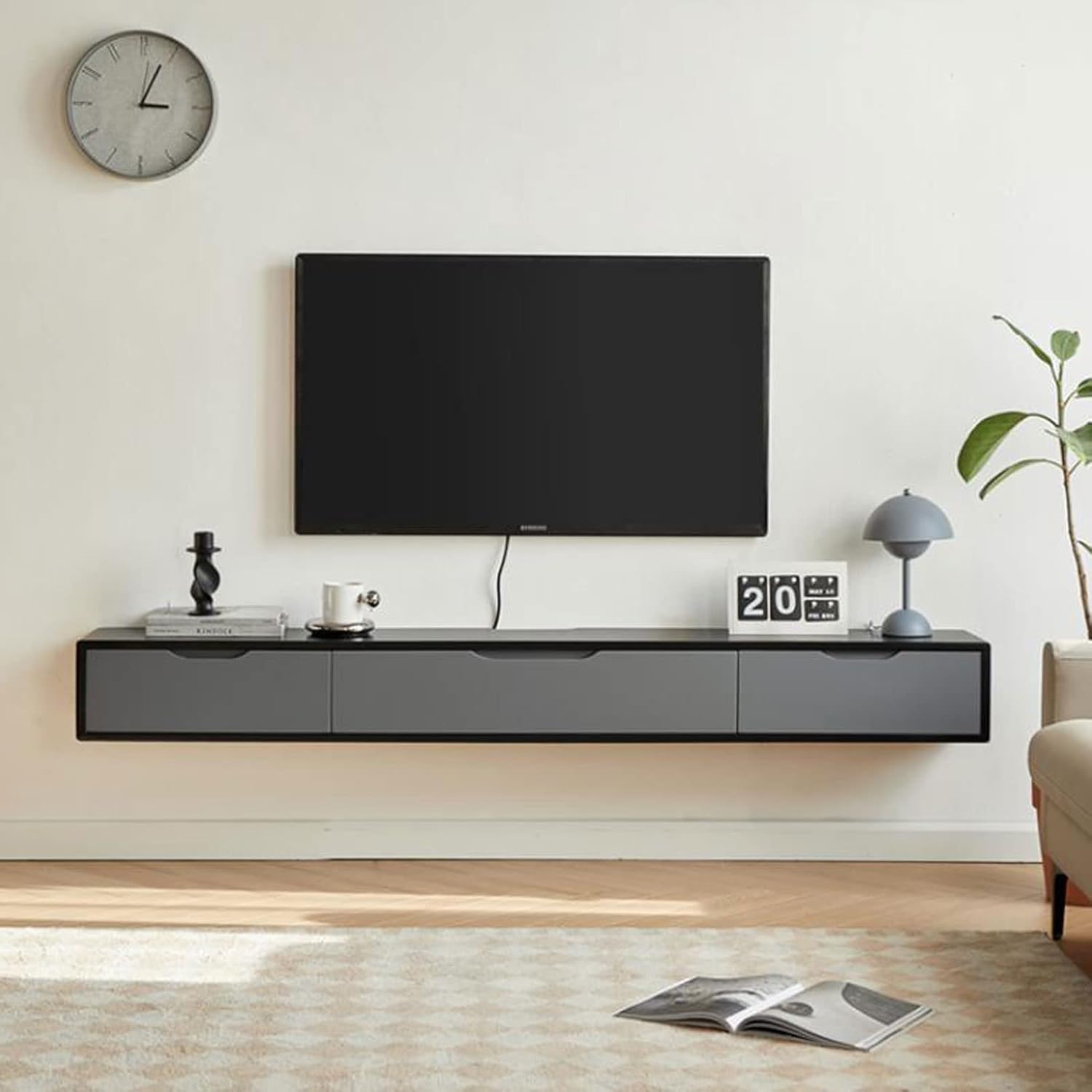 Wall Cabinet TV Stands Wall Mounted TV Cabinet Wall Shelf Floating Shelves TV Storage Shelf Wall Unit Decor TV Media Console TV Box Set Top Box Shelf Wall Mount Corner Shelves TV Bracket