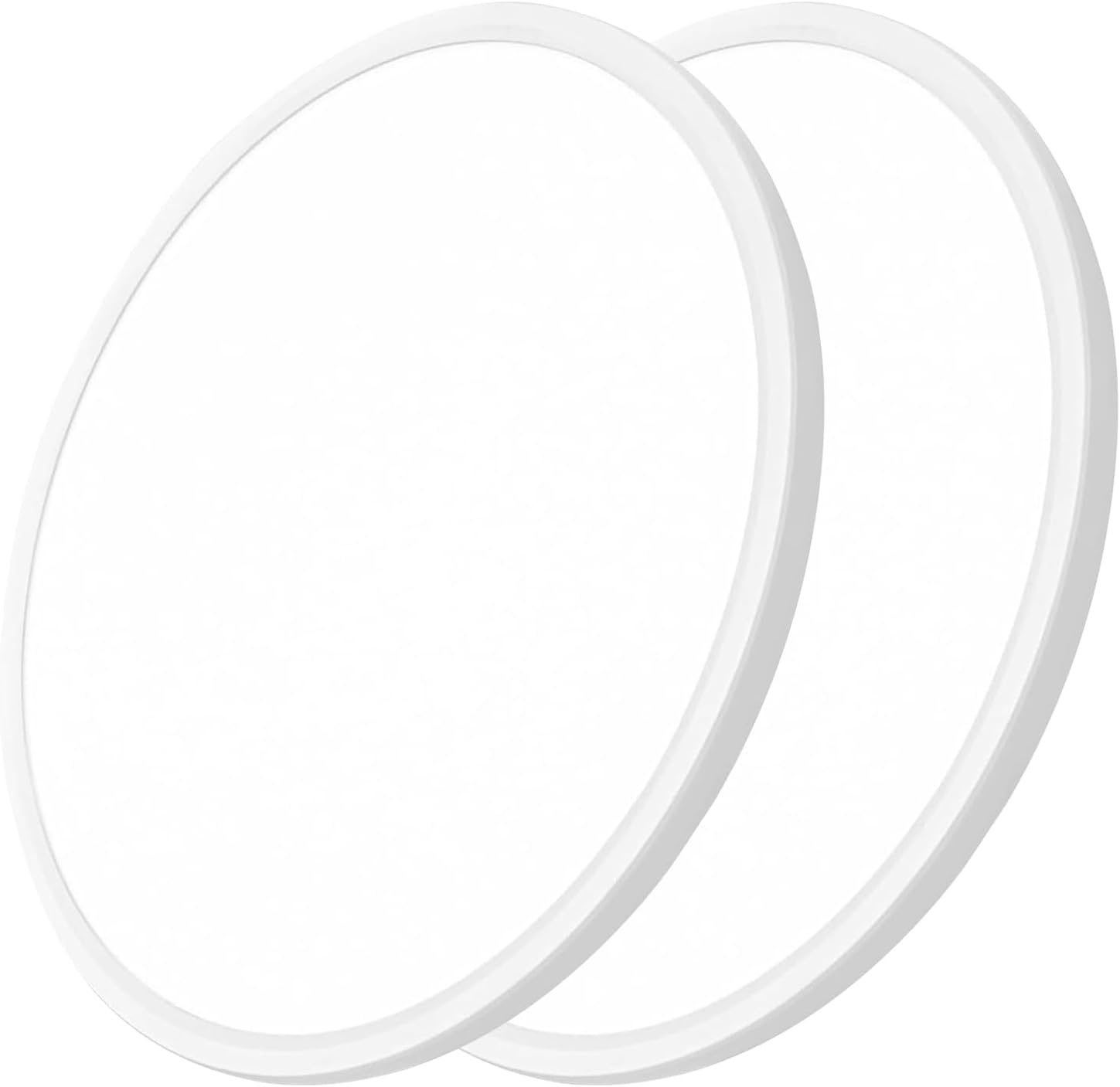 2 Pack 24 Inch Large LED Flush Mount Ceiling Light, 50W,5480LM, 3000K/4000K/6000K CCT Selectable,Black Round Flat Panel Low Profile Ceiling Light Fixtures for Hallway, Kitchen, Bedroom, Laundry Room