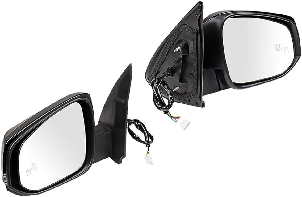 PAIR Car Rearview Mirror Assembly Auto Mirrors Lens Blind Spot Electrical Turn signal Accessories Compatible for Toyota Tacoma 2016-23 8-PIN Fits OE 8791004240 | 8794004250 - Black