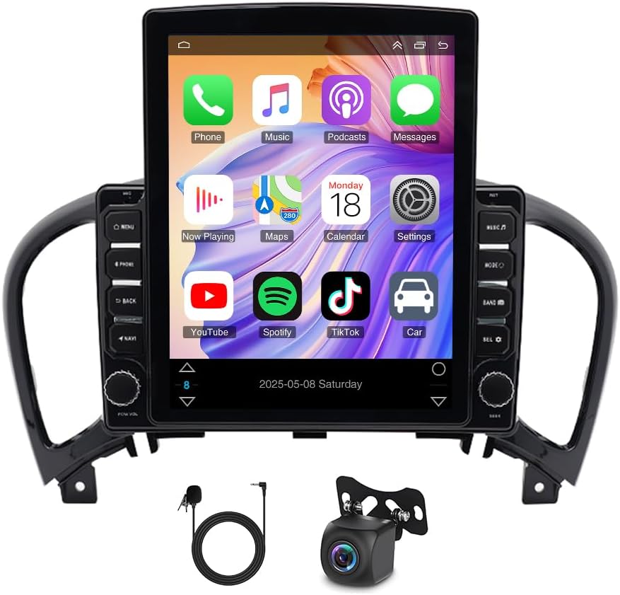 4+64G Android 14 Double Din Car Radio Stereo w/Carplay Android Auto for Nissan Juke 2010-2014,9.7