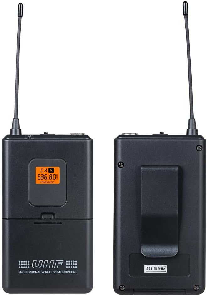 Wireless Microphone System 6 Channel Lavalier Mic Bodypacks Lapel Headsets Frequency B Wedding Party Meeting School Church Speaking Conference Meeting Classroom