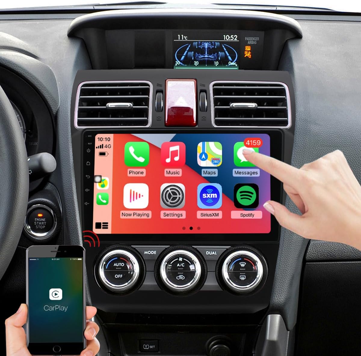 QLED Screen 8-Core CPU Radio Upgrade for Subaru XV Crosstrek 2013 2014,Impreza 2012 2013 2014,Forester 2014 2015,CarPlay Android Auto Ready,Steering Wheel Control,Free Camera