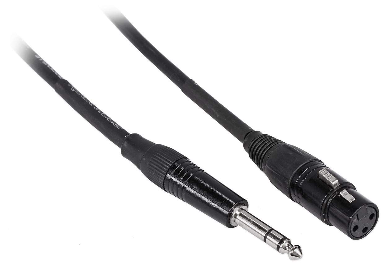 Rockville (8 RCXFB25B 25' Female REAN XLR to 1/4'' TRS Cables Black 100% Copper