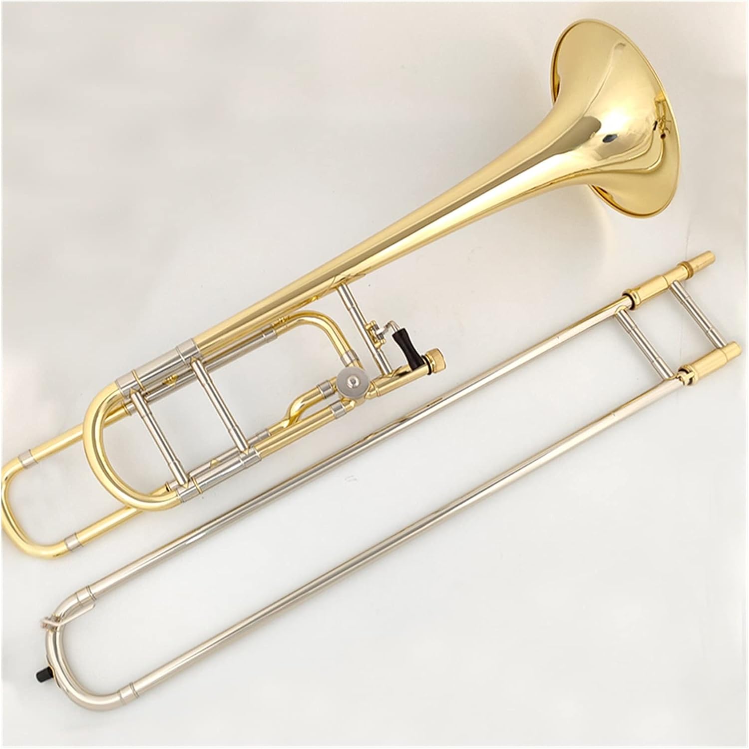 FLFL Student Trombone Tenor Trombone Bb/F Tone with Mouthpiece Carry Case Cleaning Cloth