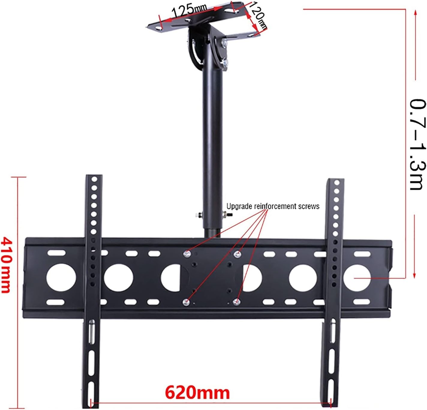 tv Wall Mount Ceiling TV Mount Bracket, 360° Rotation Tilting Swiveling TV Stand, Fits Most 32-70 Inch TVs, Max 600x400mm (Size : 1.1-1.8m) (1.1)