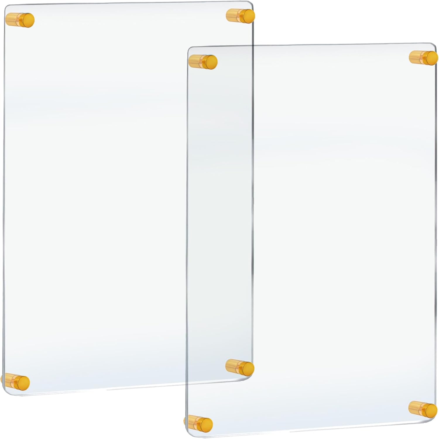 Azar Displays105531-GLD-2PK 22x28-Inch Wall Mount Standoff Acrylic Poster Frame Clear Acrylic Wall Frame Frameless Poster Sign Holder with Rounded Corners. Overall Size 31.5” x 23.5” (Pack of 2)