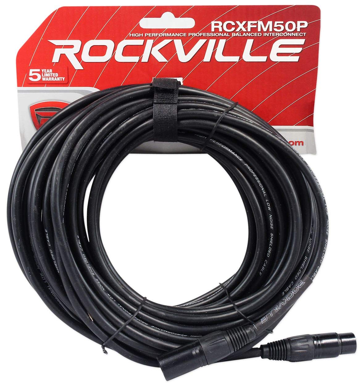 Rockville (2 RCXFM50P-B Black 50' XLR Mic/Speaker Cable Bundle with (2) RCXFM50P-BL Blue 50' XLR Mic/Speaker Cable, (2) RCXFM50P-R Red 50' XLR Mic/Speaker Cable (6 Items)