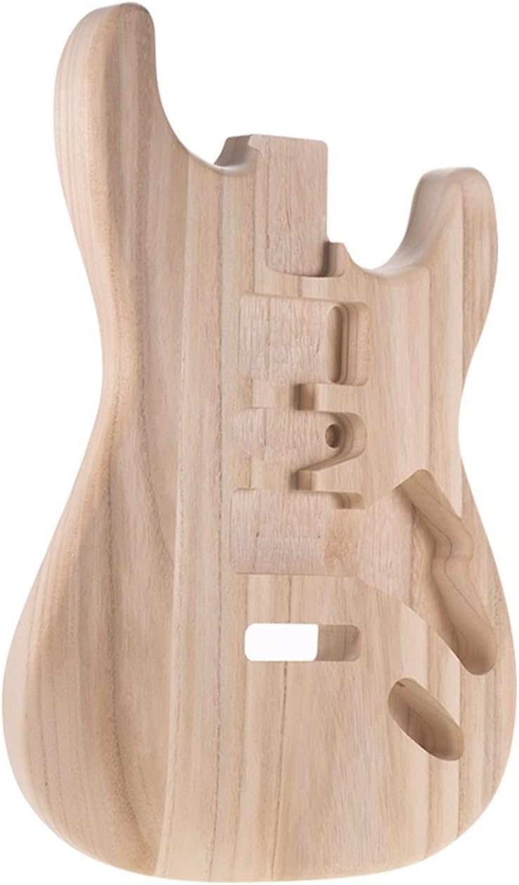 FLFL Unfinished Guitar Body Candlenut Wood Handcrafted Electric Guitar Body Replacement Parts Unfinished Guitar Kit (Color : Basswood)