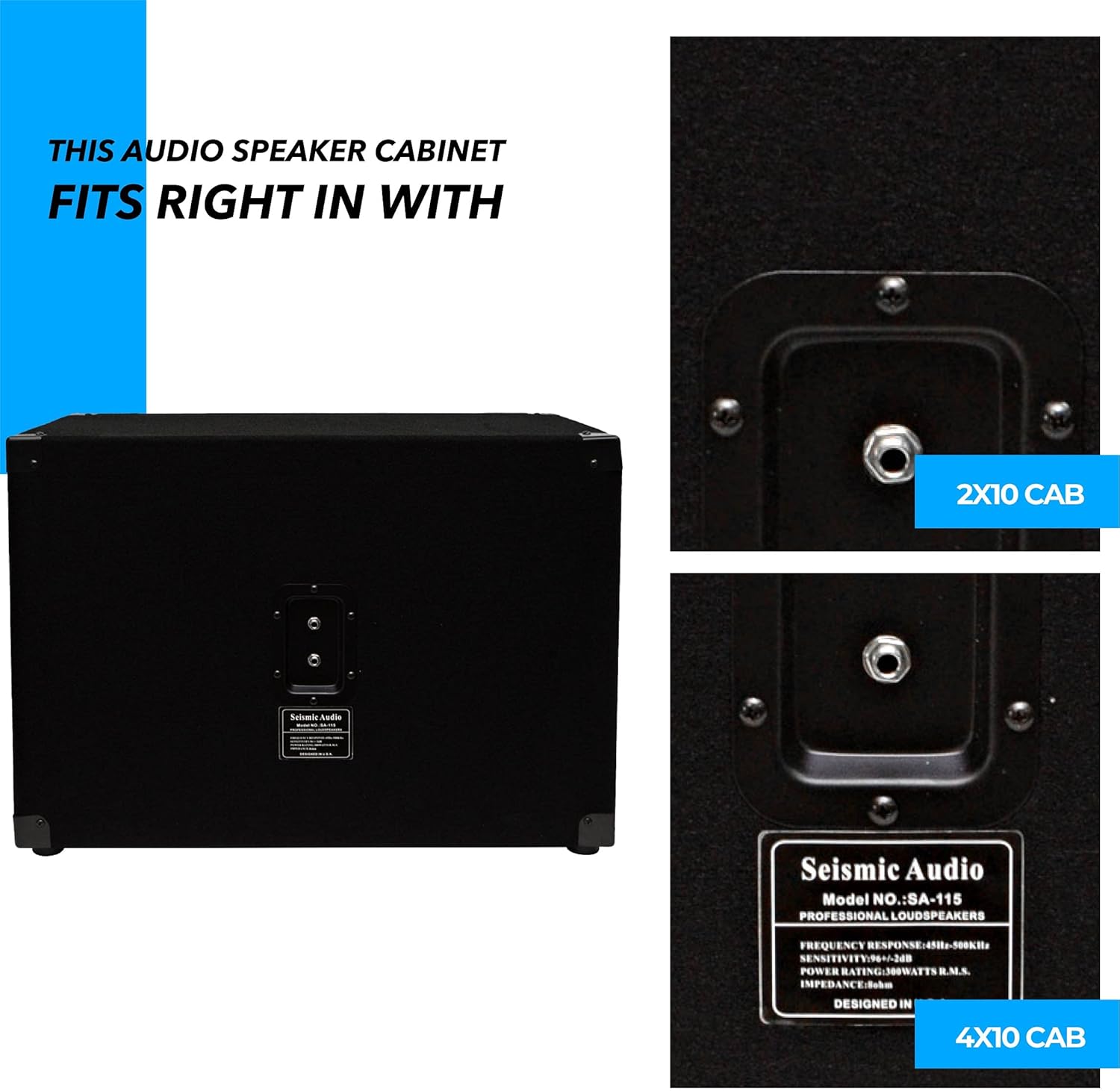 Seismic Audio Speakers 15” Bass Guitar Speaker Cabinet, 300 Watts RMS Speakers, 1 x 15