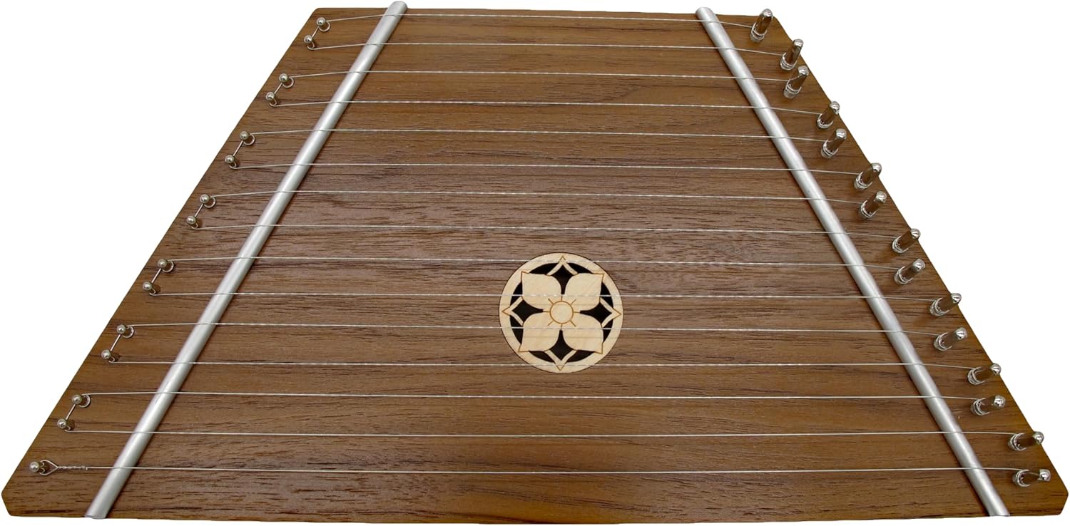 TK O'Brien's Walnut Lap Harp with Dogwood Flower