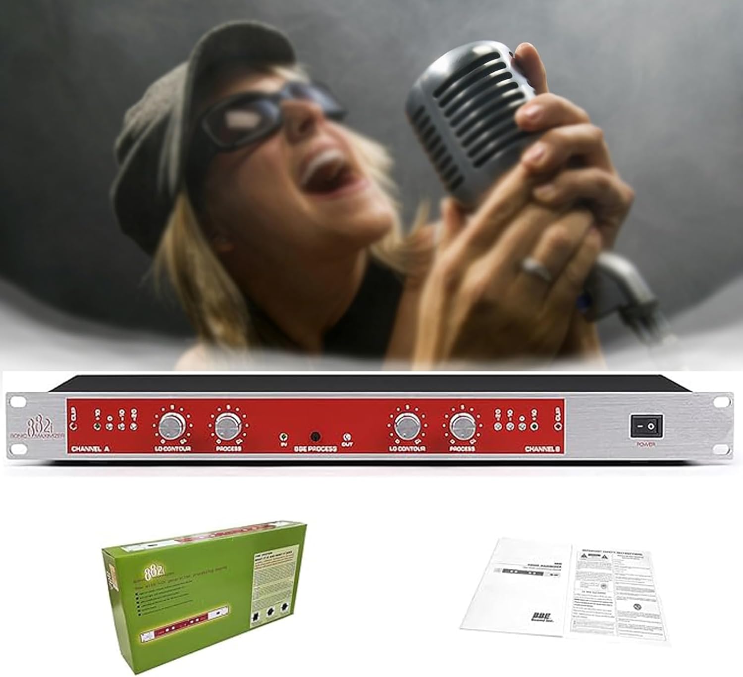 882I Professional Audio Enhancer, Sound Exciter Maximizer, Podcast Equipment Processor, Studio Mixer Vocal Effects Processor for House Karaoke, Stage, Performance