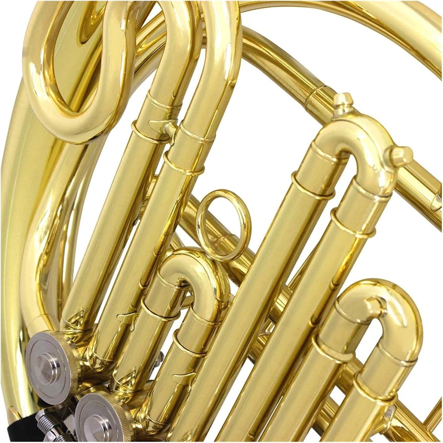 4 Key French Horn Bb Single Row Gold Plated Brass Instrument Set