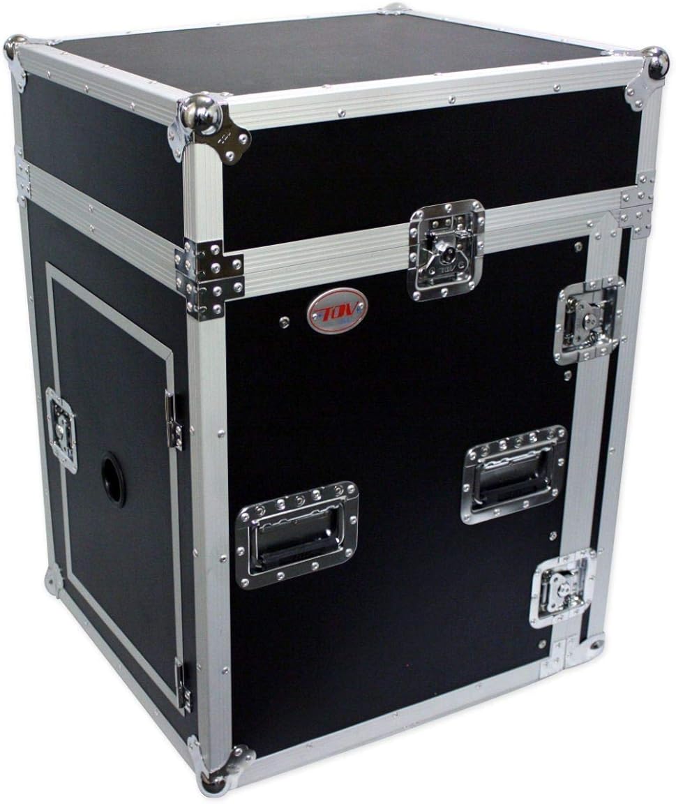 TOV Pro X T-14MRSS 14U x 10U Slant Combo DJ Rack Flight Case w/ 4