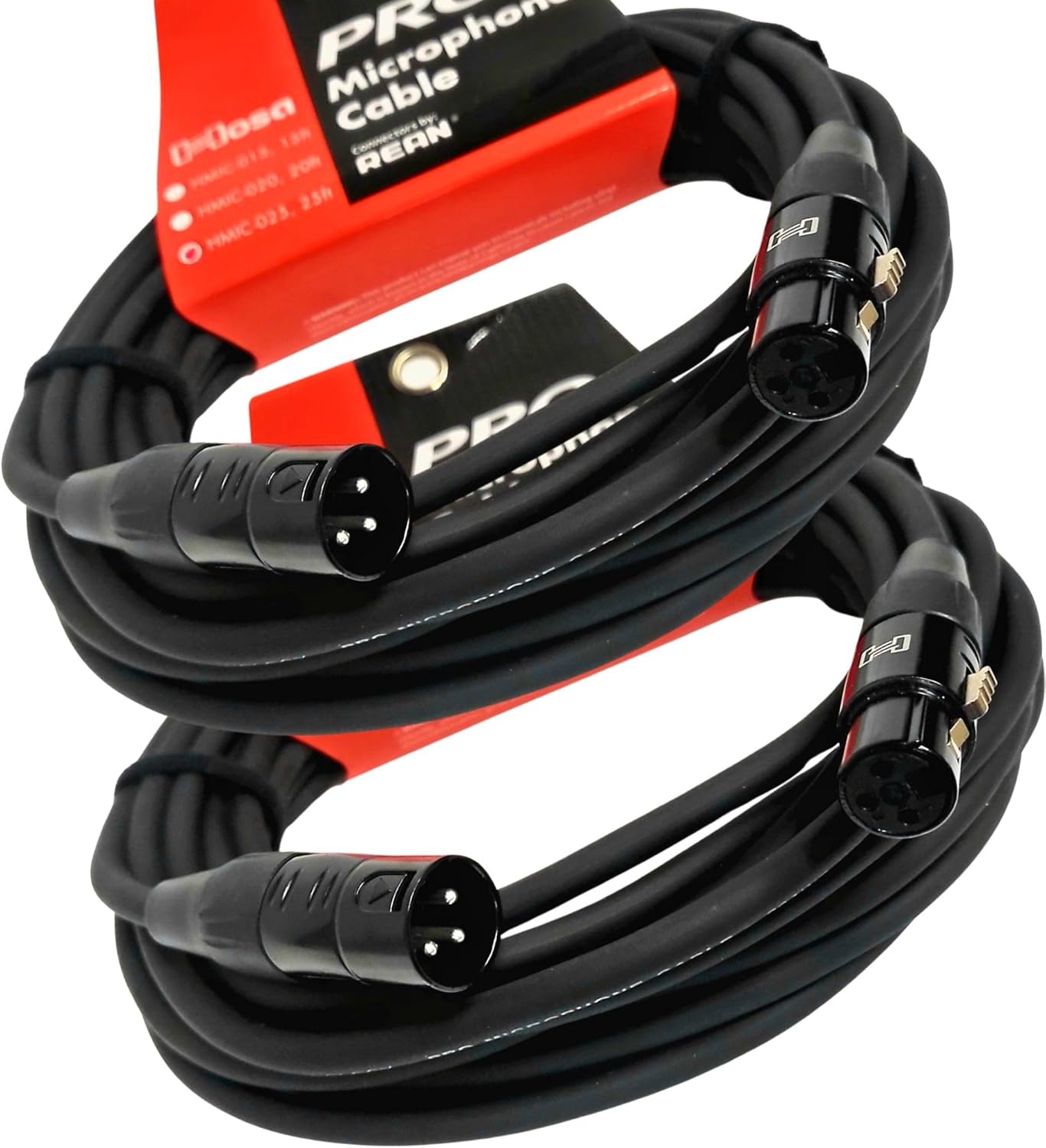 Hosa Technology 2X Professional 25 Ft. Rean XLR3F to XLR3M, 20 AWG x 2 OFC, 90% OFC Braid, Microphone Cable