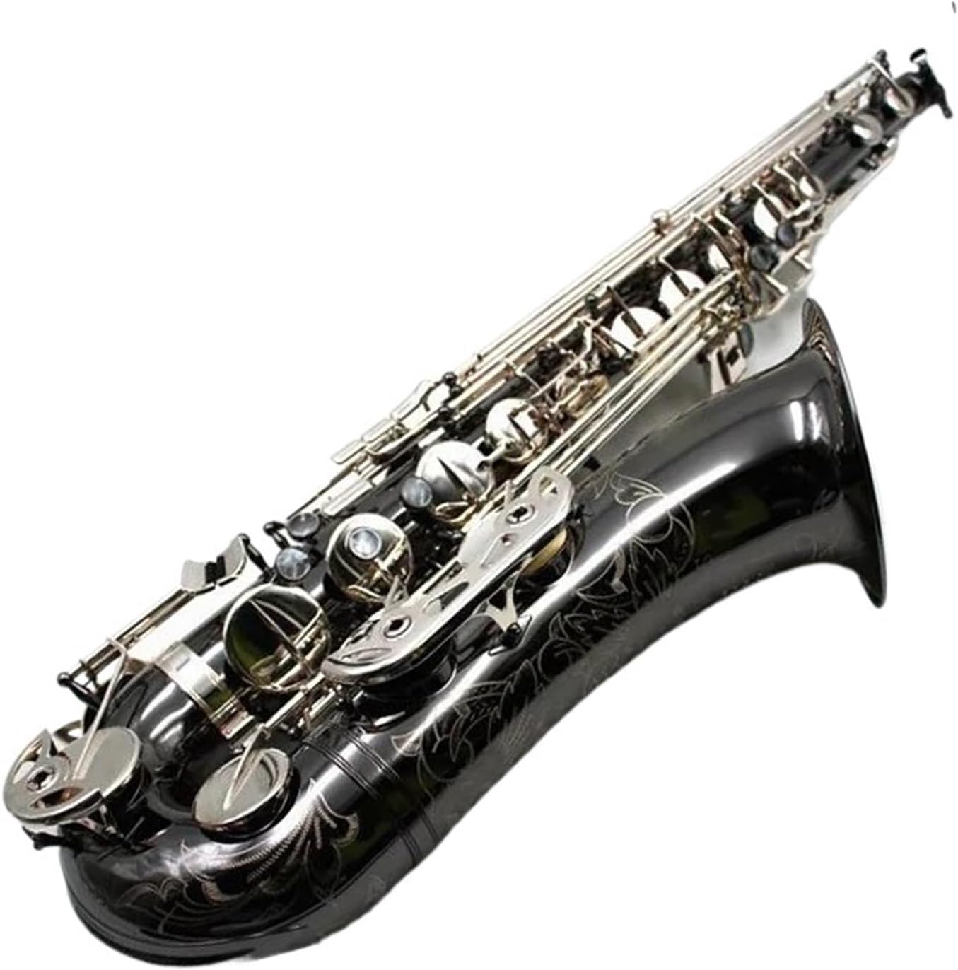 Woodwind Instruments Tenor Saxophone B Flat Brass Nickel Plated Musical Instruments Sax With Case Mouthpiece (Color : Silver)