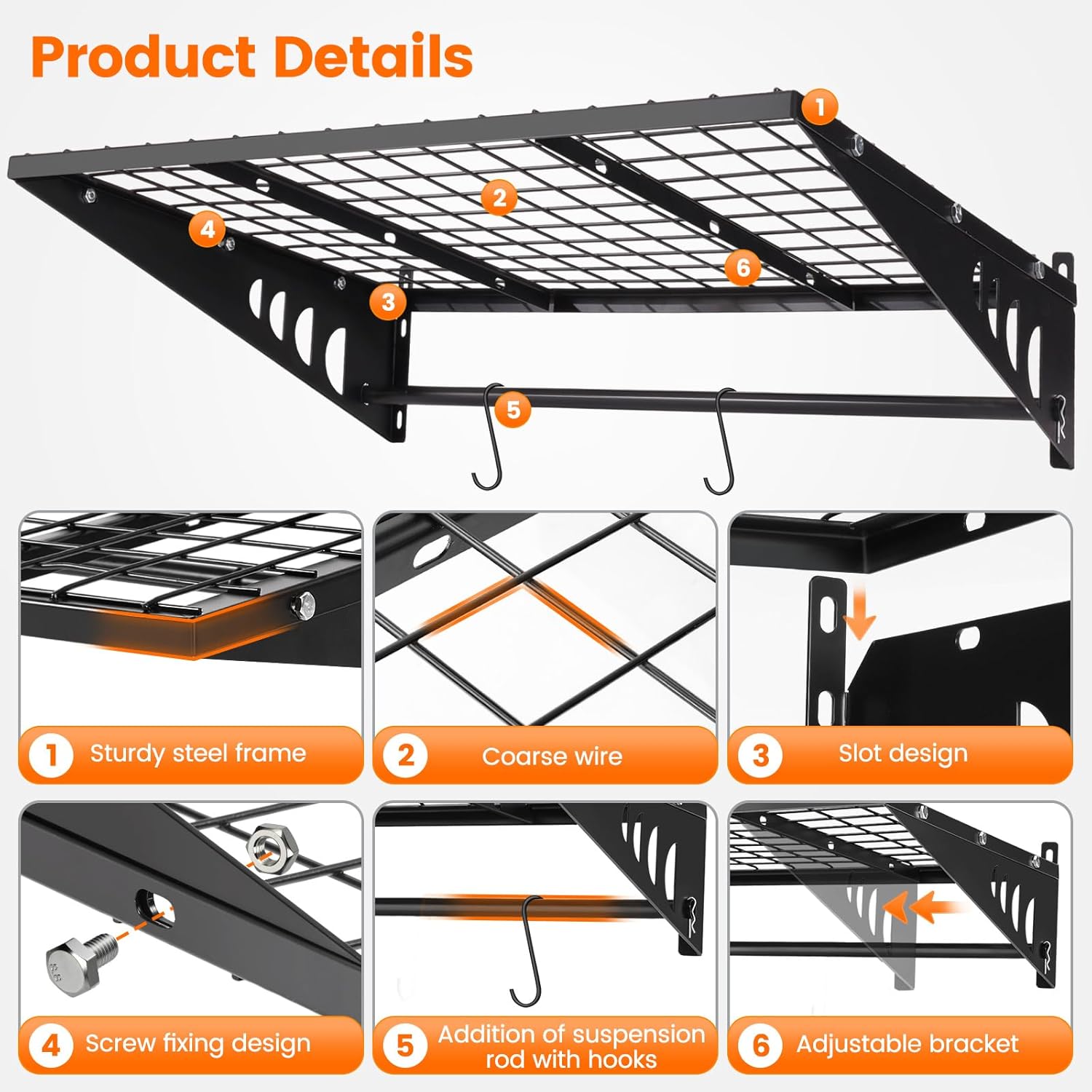 Garage Shelving 2x3ft 4-Pack, Garage Storage Rack 24
