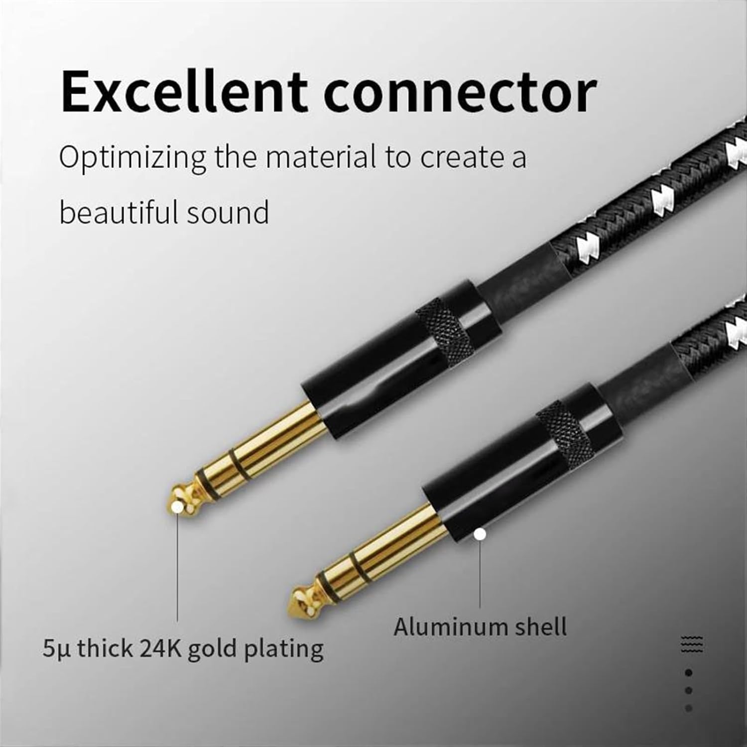 Guitar Audio Cable Cable 6.5mm Jack to 6.5mm Microphone Guitar Amplifier Player Speaker(1.5m)