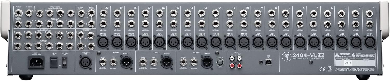 Mackie 2404-VLZ3 Premium 24-Channel FX Mixer with USB
