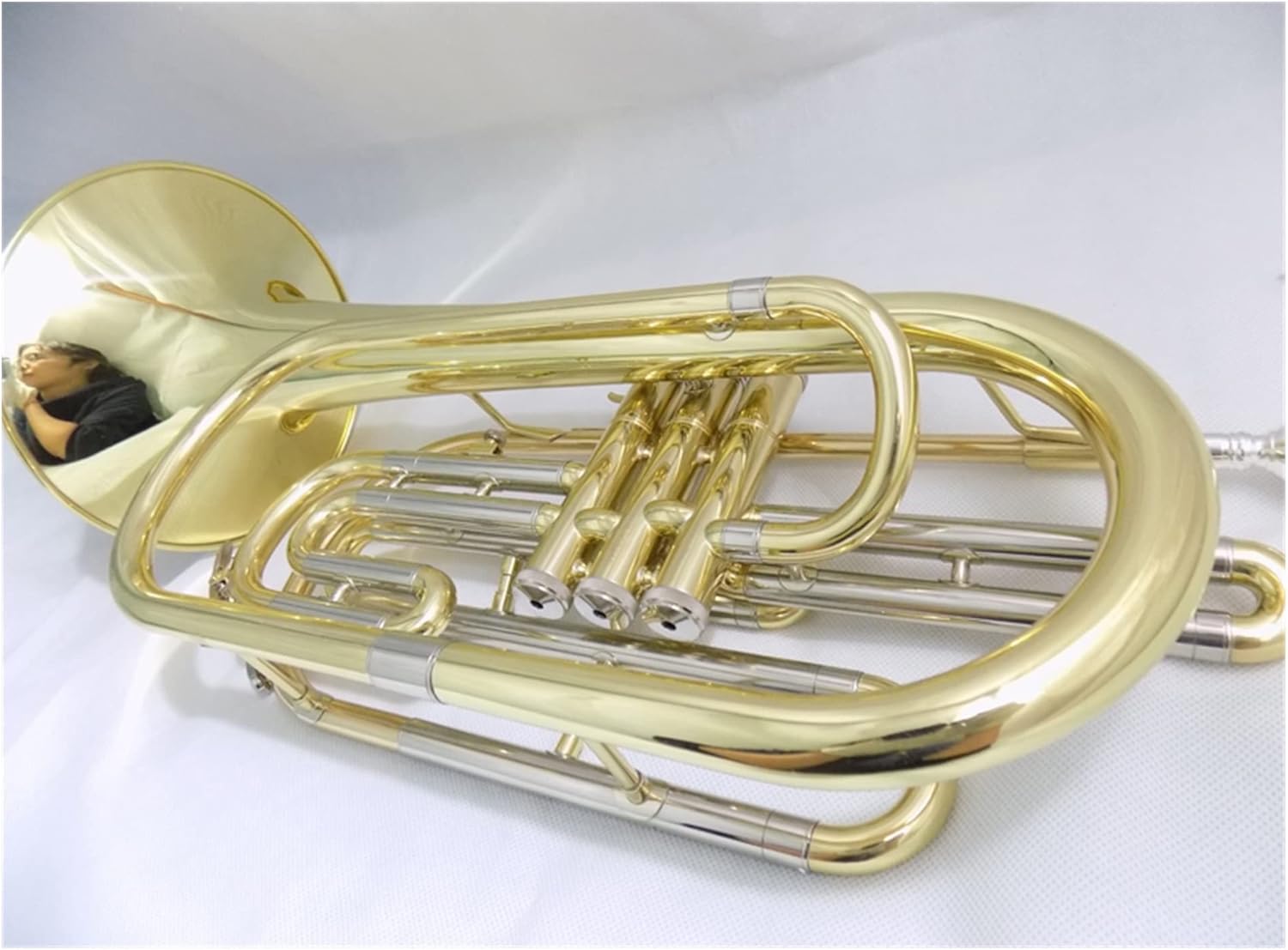 FLFL Student Trumpet Bb Marching Trombone with Hard Case Mouthpiece Lacquer Silver Nickel Plated Trombones Musical Instruments (Color : Lacquer Gold)