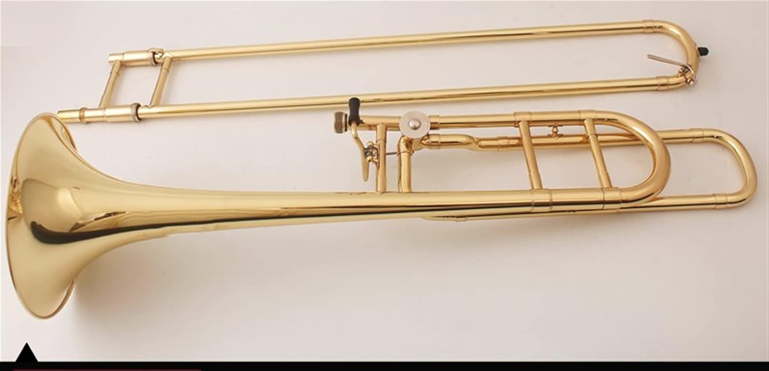 Student Trombone Professional Tenor Trombone B Flat Turn F Transposition Trombone Lacquer Gold Brass with Mouthpiece Accessorie Trombone Kit