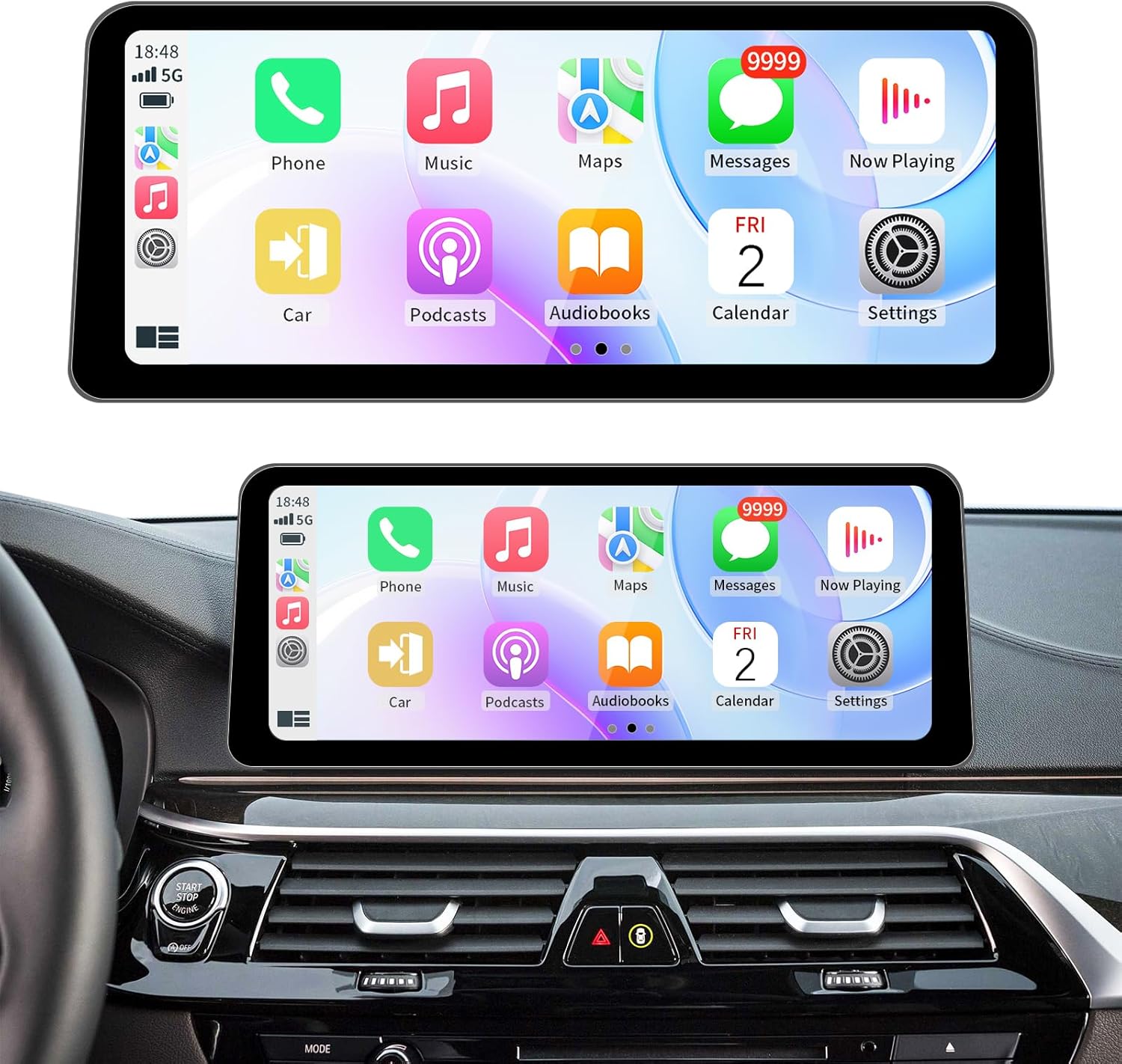 Wireless CarPlay/Android Auto 12.3 Inch Touchscreen for BMW 5 Series F10/F11 (2012-2016) with NBT System, Car Radio Receiver, Multimedia, Bluetooth, Car Stereo