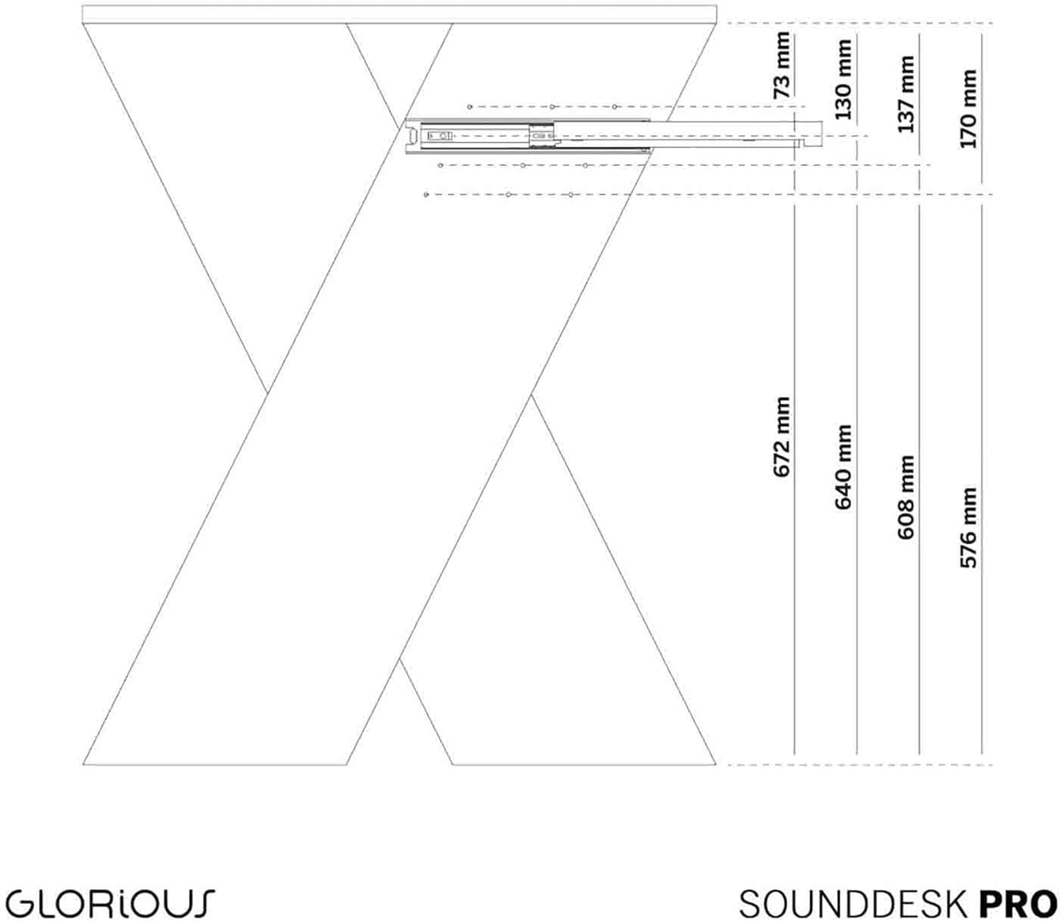 Glorious Sound Desk Pro Professional Studio Workstation in Walnut
